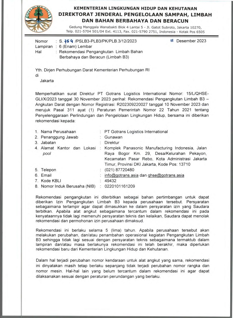 Izin Pengangkutan Limbah B3